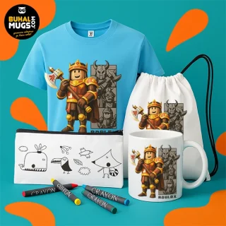 ROBLOX SAMURAI BUNDLE : ТЕНИСКА + ЧАША + МЕШКА + НЕСЕСЕР ПОДАРЪК!