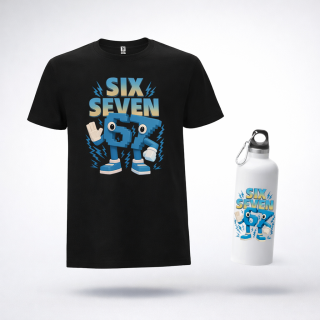 Тениска + Бутилка SIX SEVEN 67 | Детски Комплект с Любимия Герой